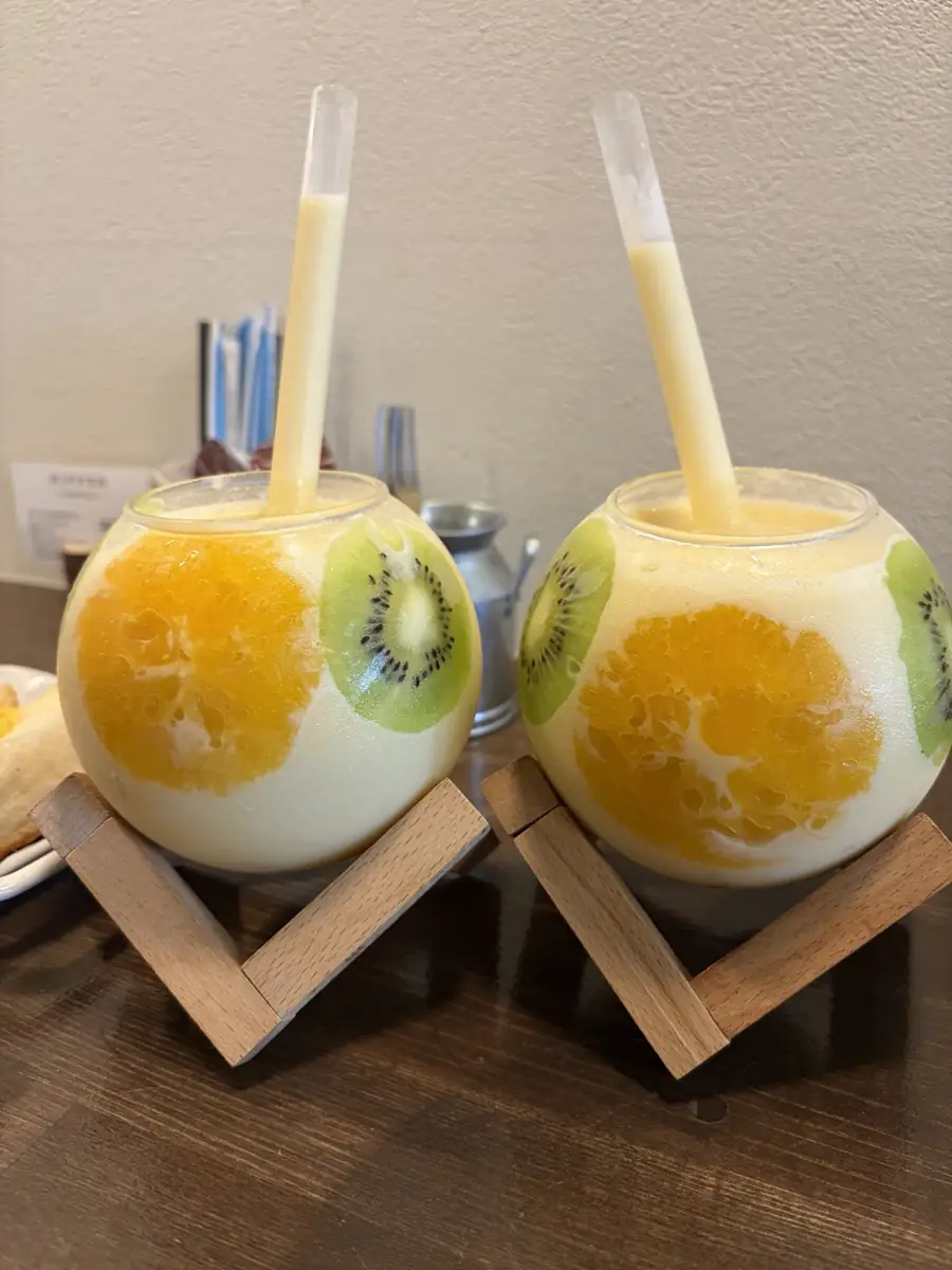フルーツ入りミックスジュース2杯